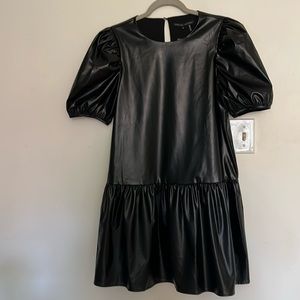 NWT 🩷 sz M English Factory faux leather dress. PTP 18.5 “
